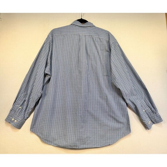 Ralph Lauren Men's Classic Fit Button-Down Gingham Shirt Size 17.5 Blue - Picture 10 of 11